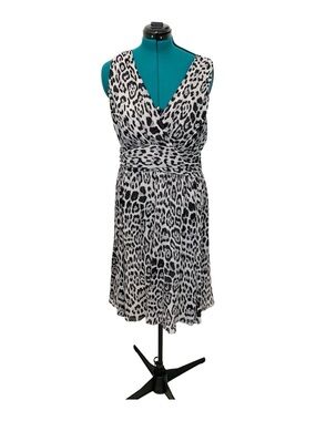 Speigel Vintage Silk Dress Black and White Leopard Print 18